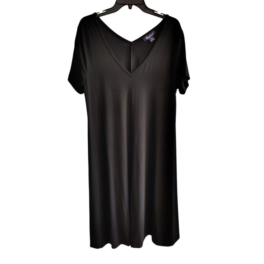 Roaman's Women's Black V-Neck Maxi Dress Size 14/16